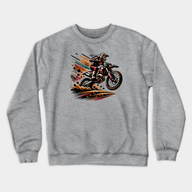 Motocross Motorbike Crewneck Sweatshirt by TaevasDesign